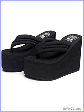 Wedge Platform Thong Sandals Arch Support Heel Slip On Beach Shoe